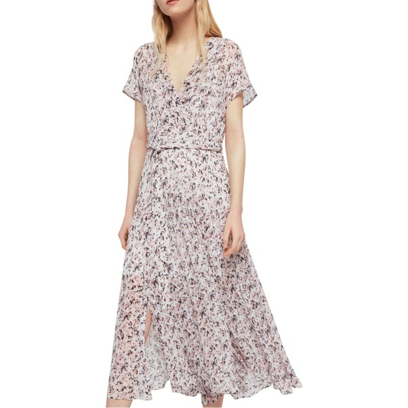 ALL SAINTS ☆ Alix Freefall Floral Midi Dress ☆ Chalk White ☆ Size X-Small - Picture 1 of 9